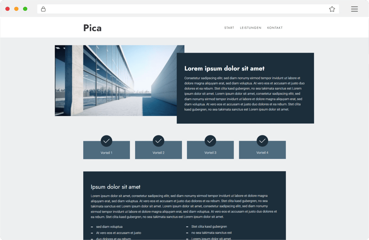 Browser mockup pica